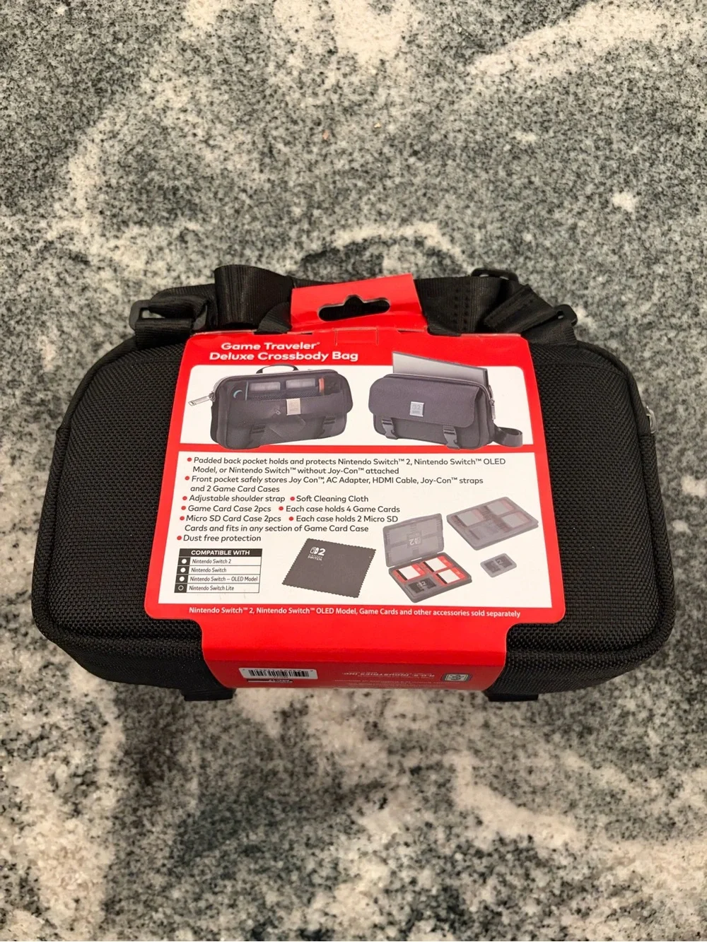 Nintendo Black Travel Carry Case with Red Banding
